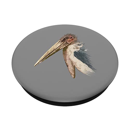 Marabou Stork African Undertaker Bird PopSockets Swappable PopGrip, Black - Image 2