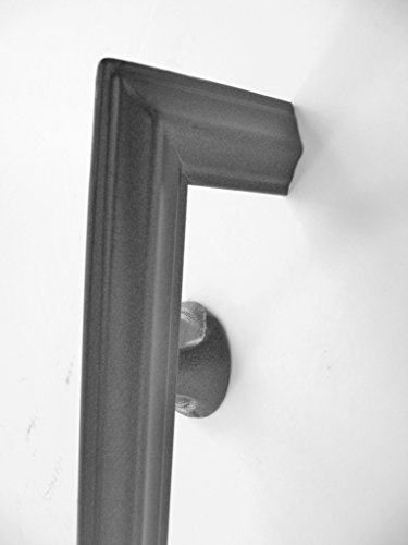 Kenosha Iron 6 FT Wrought Iron Handrail Staircase Porch Deck Railing- Made in America- Code Compliant Wall Mounted Indoor Outdoor Black Metallic Installation Hardware Included