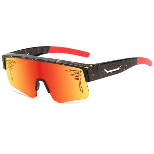 Image of FIXEROS Polarized Fit Over Glasses Sunglasses for Men Women Wrap Around Sports Goggles for Driving Cycling Fishing