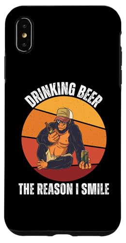 Carcasa para iPhone XS Max Vintage Cute Gorila Bebidas Cerveza La Razón I Smile