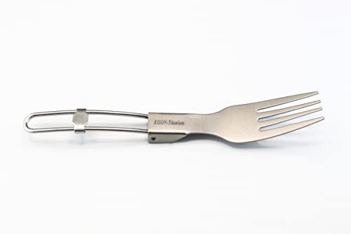 Rison-Titanium Folding Fork Ultra Light And Premium Quality 2Pcs Camping Silver Fork Folding Handle For Camping Backpacking Hiking Fishing Or Other Outdoor Activities #TOP3