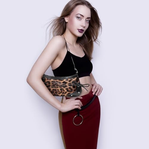 Image of Fashionable Leopard Women's Crossbody Bag Shoulder Bag Clutch Purse- Vintage Chic for Everyday and Formal Occasions - Black