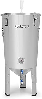 Klarstein Gärkeller Pro Fermenter - Fermentation Kettle, Mash Kettle, Conical, Beer Brewing or Wine Fermentation, 30 L, Thermometer, Yeast Drain Valve, Airtight Lid, 304 Stainless Steel