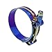 T-Bolt Hose Clamp Adjustable Stainless Steel Titanium Blue Clamp Diameter Ranger for 2.25