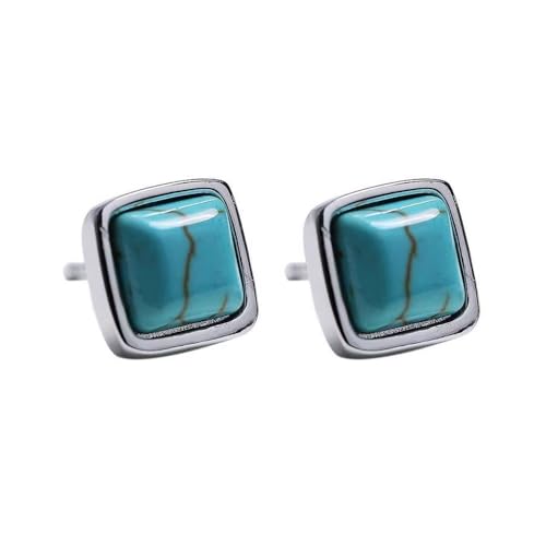 Boucles d'oreilles carrées en argent style Boho Western pour femme