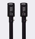 Big Kahuna Gas Tiki Style Torch - Exotic Propane or Natural Gas Lamp Includes a 82” Black Steel Pole for Easy Set Up - Permanent Outdoor Lights are Great for Landscape Lighting, Set of 2 (Industrial)