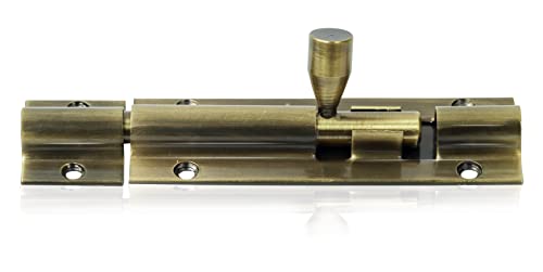 Image of Plantex Stainless Steel Tower Bolt /Tower Bolt for Home,Offices Doors and Windows /Tower Bolt for Main Door /Door Latch /Kundi /Chitakini /Door Latch for Windows - Pack of 8 (Brass Antique, 4 inch)