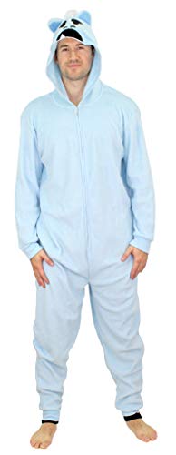 Secret Santa Mens Yeti Matching Family Union Suit Pajamas, XX-Large Blue