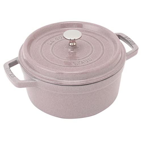 Staub 40508-863 Pico Cocotte - Rosa redonda de gasa, 8.7 pulgadas (22 cm), doble mano, hierro fundido, maceta esmaltada, compatible con inducción, [vendedor japonés con número de serie] La Cocotte