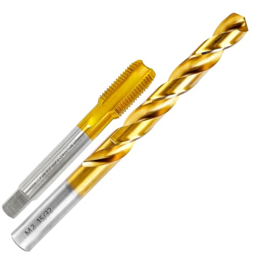 1/2"-28 UNEF Tap and 15/32" Drill Bit for Metal,M2 HSS Drill and Tap Set