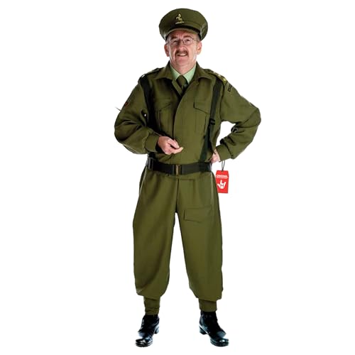 Fun Shack Traje soldado militar homem verde WW2, fato para carnaval e Halloween adulto, L