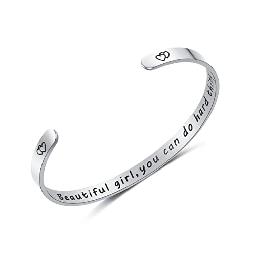 AFSTALR Pulsera Inspirational Pulseras Mujer Plata Mantra Pulsera Corona Joyas Regales, Acero inoxidable, Acero inoxidable