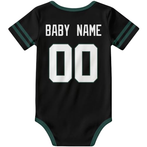 Image of KREDE Baby Clothes Custom Name Bodysuit for Baby Boy Gifts | Short Sleeves Bodysuit with Custom Number Name