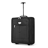 LUGG Cabin Size Lightweight Luggage - Durable 600D Polyester Snowflake Push Up Trolley - Solid Wheels - Easyjet, Ryanair, British Airways - Airway Locker (56x45x25cm)