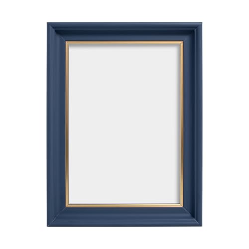 Image of GOLDEN PEACOCK 5x7 Inch Photo Frames Set of 2 - Dusk Blue & Gold