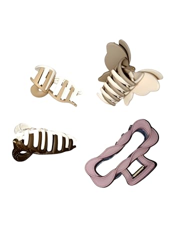 Image of 4pcs Hair Clips for Women & Girls Thick Hair Nonslip Strong Hold Neutral Matte Multicolor