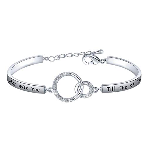 PLITI I Am with You Till The End of The Line Bracelet BFF Friendship Gift Couple Wedding Jewelry for Wife Girlfriend
