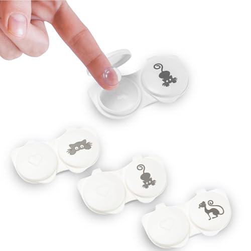 CLEAN LENS Animated Contact Lens Case 12 Pack Cat Model A