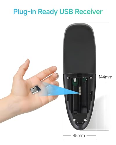 Image of Air Mouse Remote Control with Voice & Gyroscope, Wireless Fly Mouse Universal TV Remote for Android TV, Smart TV, PC, Projector, Streaming Devices