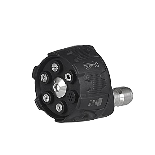 K-Gmainte 高圧洗浄機 ショートガン マルチスプレー 回転 切り替え ノズル 6段式 リボルバー 1/4インチ スポットからワイドまで 手元簡単切り替え