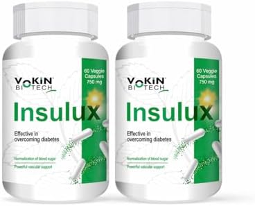 Vokin Biotech Herbal Insulux For Endocrine Health & Diabetes Control 750mg 60 Capsules (Pack of 2)