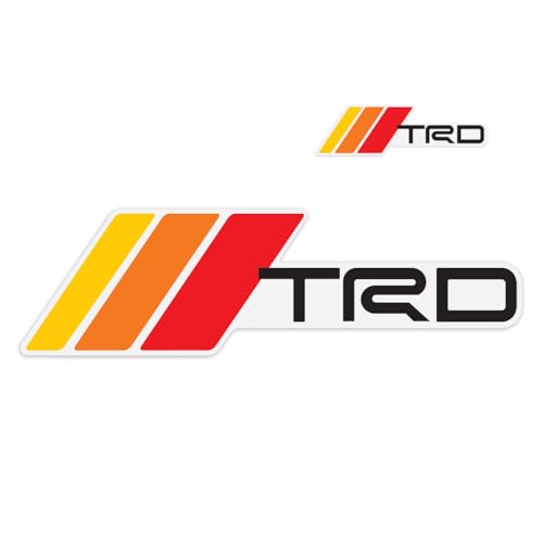 GRITKULTURE Removable TRD Decal Graphic Sticker 10inch X 3inch Tricolor Retro Vinyl Decal for Universal Year Tacoma and Tundra 4runner Offroad Trucks and SUV with Squeegee and Easy Installation