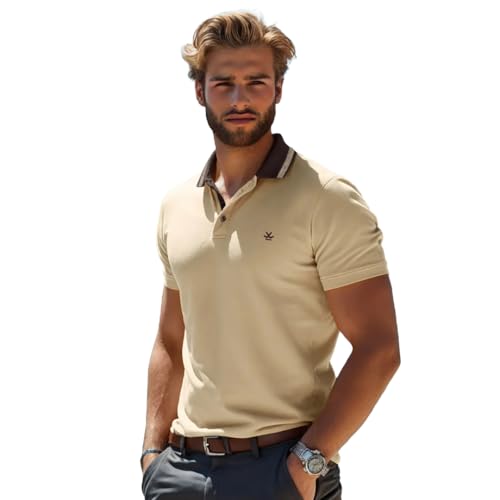 Image of WROGN Men's 100% Cotton Polo T-Shirt | Solid Style | Slim Fit