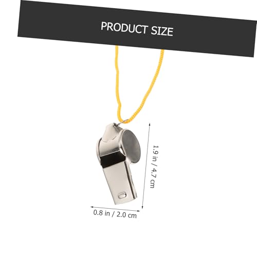 6 silbatos de seguridad de acero inoxidable con cordón para deportes miniatura 2