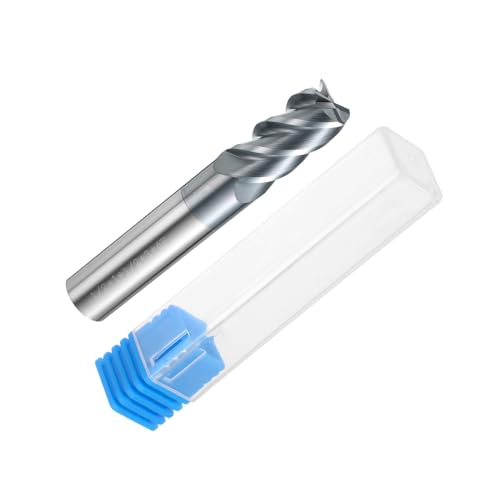 Image of HARFINGTON Carbide Square Nose End Mill Bit 1 /2 inch Cut Dia 4 Flutes TiAlN Coated Milling Cutter for Hardened Steel Metal (1 /2 inch Shank 1 inch Cut Length 3 inch Long 45 Degree Helix HRC53-55)