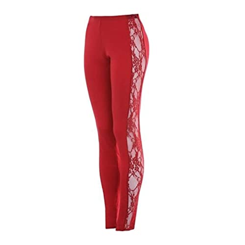 Legging sexy dentelle rouge idéal pour vos soirées glamour et tenues audacieuses