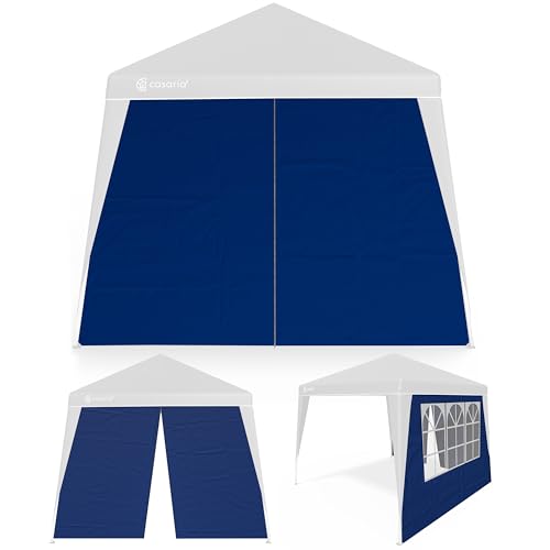 CASARIA® 2X Parois latérales tonnelle de Jardin 3x3m imperméable fenêtre Fermeture éclair Panneau latéral Mur côté pavillon Pop-Up Bleu