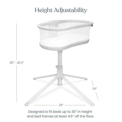 HALO BassiNest Swivel Sleeper 3.0 – Over-Bed Baby Bassinet with 360 Rotation, Adjustable Height, Breathable Mesh, Safe Close Sleeping, Lowering Wall for Easy Access, Feeding & C-Section Recovery - image 6