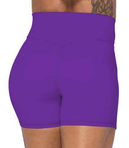 Image of Sunzel Crossover Biker Shorts for Women, No Front Seam V High Waist Yoga Workout Gym Shorts with Tummy Control | 4 Or 6-Inch Inseam, High Waisted, Tummy Control, Crossover Waist, Buttery Soft, No Front Seam, Squat Proof, Compression