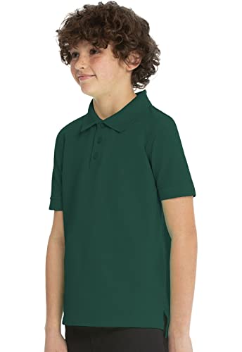Image of Classroom Girls' Short SLV Pique Polo | Side Vents, Droptail Hem, Ribbed Trim, Comfortable Everyday School Wear