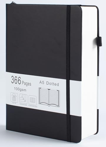 Diário pontilhado com 366 páginas numeradas, diário A5 com papel ...