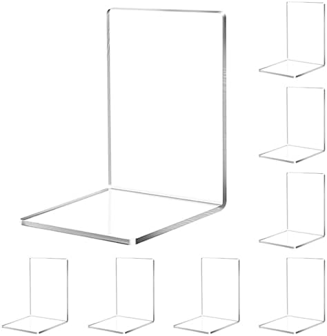 Katmerio - Lot De 4 Serre-livres En Acrylique Transparent - 18cm De Haut