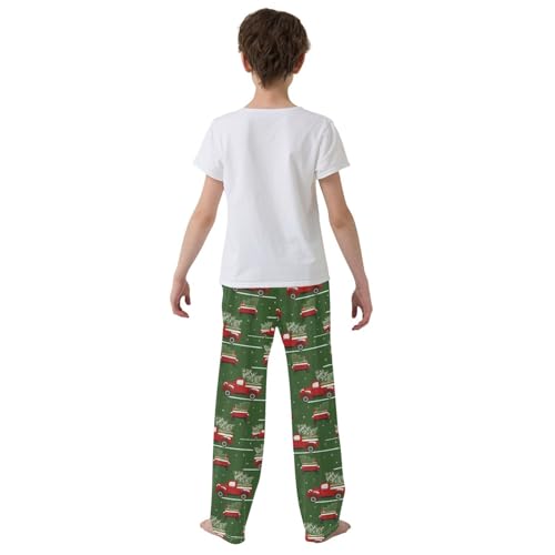 Christmas Red Pickup Truck Tree Boys Pants for Kids Jogger Pants with Pockets S-XL3