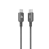 ADAM ELEMENTS CASA S200 USB-C to USB-C 60W Braided Charging Cable, USB 2.0, 480Mbps Data Transfer for iPhone 15 Series (Grey, 6.5ft)