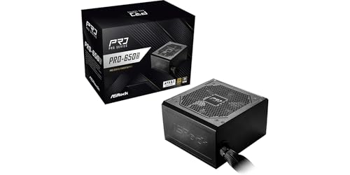 ASRock PRO-650G 650 W alimentation PC silencieuse pour bureau calme