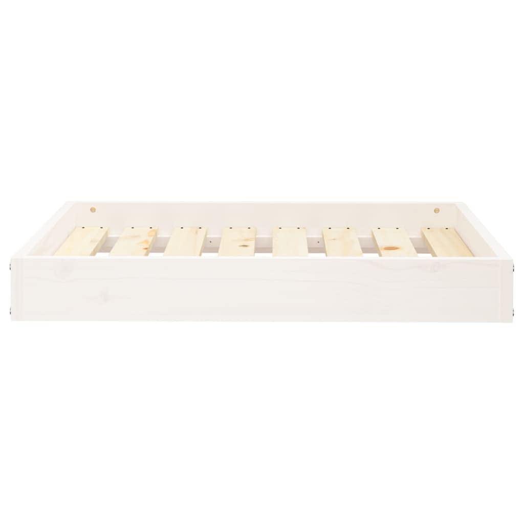 Legowisko dla psa, białe, 71,5 x 54 x 9 cm, lite drewno sosnowe, przytulne legowisko dla psów i szczeniąt, antypoślizgowe i wodoodporne, do użytku wewnątrz i na zewnątrz