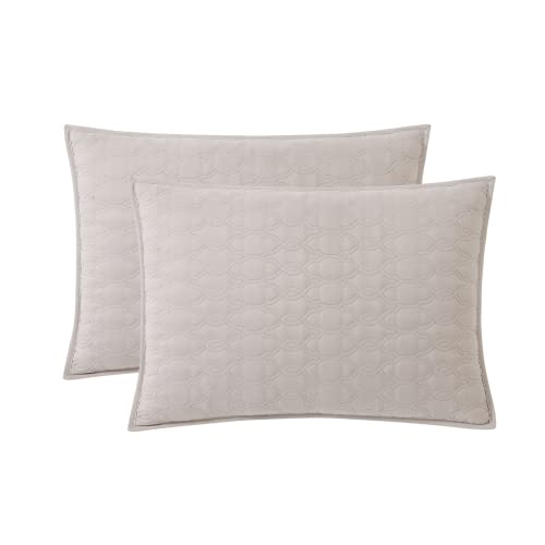 Bourina Embroidery Quilt Set Coverlet Set 3-Piece Microfiber Bedspread Included 2 Shams And 1 Quilt,Queen Size 90" X 92" Beige #TOP3