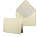 Produktbild 50 Sets - großes Kartenpaket mit 50 Faltkarten & 50 Umschlägen DIN B6 in Creme-Chamois - GERIPPT