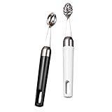 Lurrose 2 pièces Cuillère Melon Baller Inoxydable Outil Découpe Fruits Multi-usage pour Pastèque Cantaloup et Dragon Fruit Accessoire Cuisine et Facile à Nettoyer