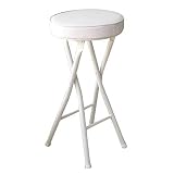 ZYLEDW Home Folding Stool – Heavy Duty 19/24 Inch Collapsible Padded Round Stool with 300 Pound Capa