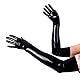 Rubberfashion Latex Handschuhe lang - Rubber Gloves - Latexhandschuhe für Damen und Herren Paar schwarz 0.4mm M