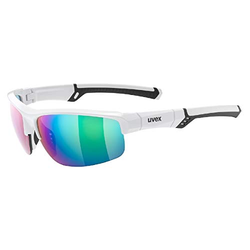 uvex sportstyle 226 - Sportbrille für Damen und Herren - starker Schutz vor Sonnenstrahlung - druckfreier Sitz & perfekter Halt - white/green - one size