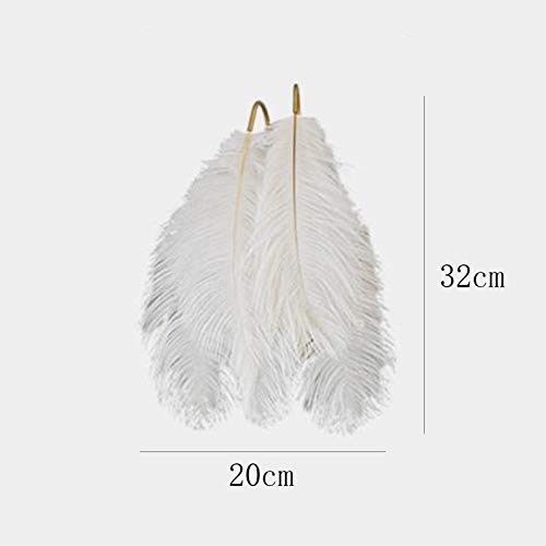 Lampe murale de luxe en plumes dorées et blanches pour éclairage de chambre - 6