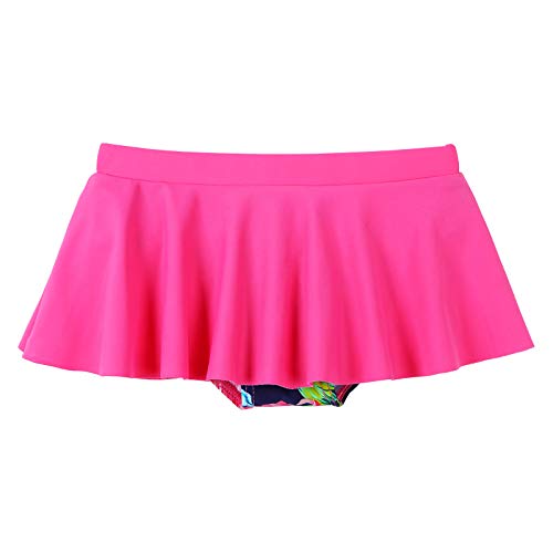 Image of BAOHULU Girls Two Piece Swimsuits Rash Guard Ruffle Bikini Skirt Short Sleeves Beach Dress Swimwear UPF 50+ 3-12Y