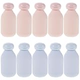BESTYASH Botellas de Ducha Rellenables 100 Ml 10 Unidades 5 Rosa 5 Azul Plástico Flexible Tapa Abatible Dispensadores Portátiles para Gel de Ducha y Champú Ideales para Viaje y Uso