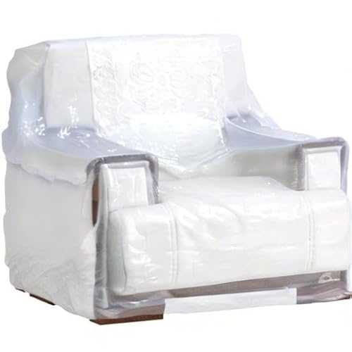 TopSoon 2Pack Heavy Duty Plastic Chair Cover,Furniture Living Room Chairs for Storage and Moving,Waterproof Dust-Proof Armchair Covers,Clear Couch Covers, 46-inch by 76-inch